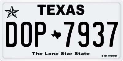 TX license plate DOP7937