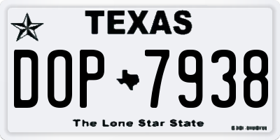 TX license plate DOP7938