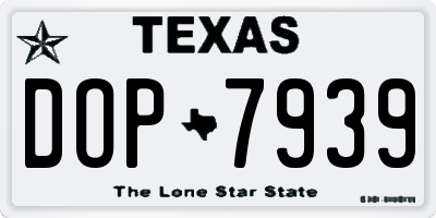 TX license plate DOP7939