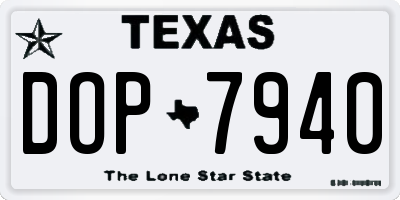 TX license plate DOP7940