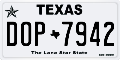 TX license plate DOP7942