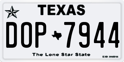 TX license plate DOP7944