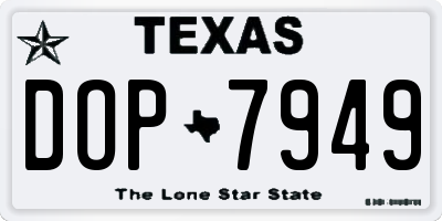 TX license plate DOP7949
