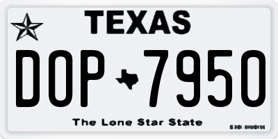 TX license plate DOP7950