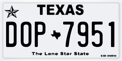 TX license plate DOP7951