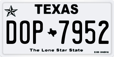 TX license plate DOP7952