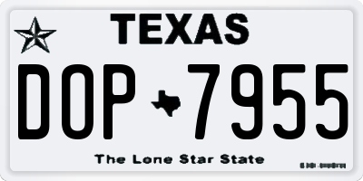 TX license plate DOP7955