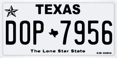 TX license plate DOP7956