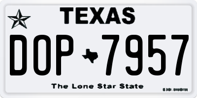 TX license plate DOP7957