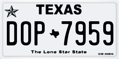 TX license plate DOP7959