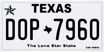 TX license plate DOP7960