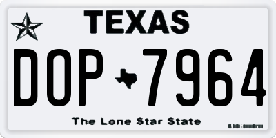 TX license plate DOP7964