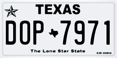 TX license plate DOP7971
