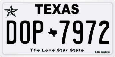 TX license plate DOP7972