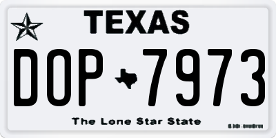 TX license plate DOP7973