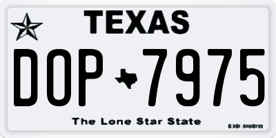 TX license plate DOP7975