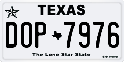 TX license plate DOP7976