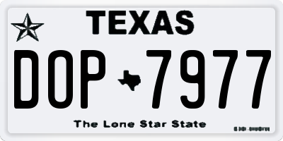 TX license plate DOP7977
