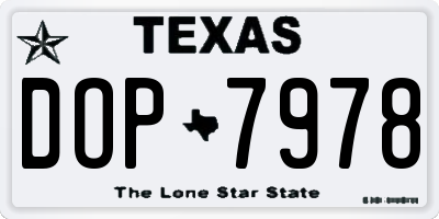 TX license plate DOP7978