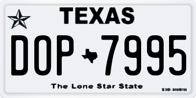TX license plate DOP7995