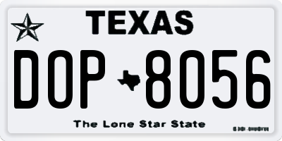 TX license plate DOP8056