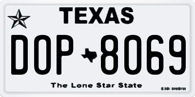TX license plate DOP8069