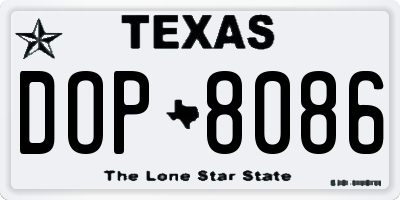 TX license plate DOP8086