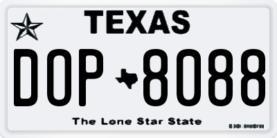TX license plate DOP8088