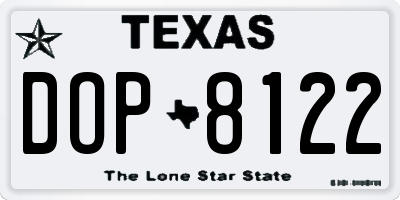 TX license plate DOP8122
