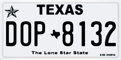 TX license plate DOP8132