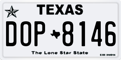 TX license plate DOP8146