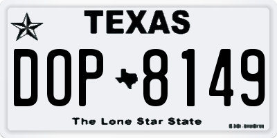 TX license plate DOP8149