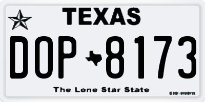 TX license plate DOP8173
