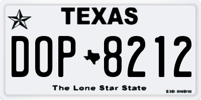 TX license plate DOP8212