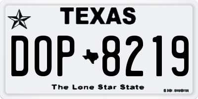 TX license plate DOP8219