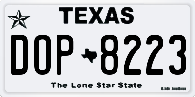 TX license plate DOP8223