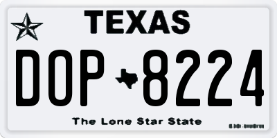 TX license plate DOP8224