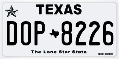 TX license plate DOP8226
