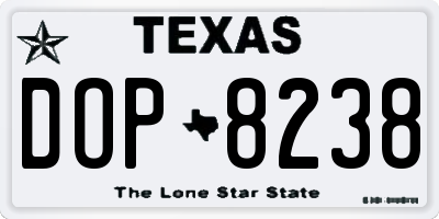 TX license plate DOP8238