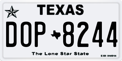 TX license plate DOP8244