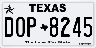 TX license plate DOP8245