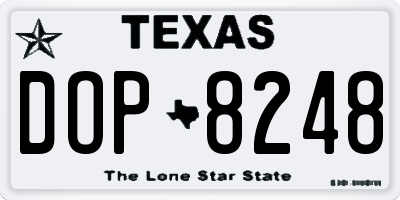 TX license plate DOP8248