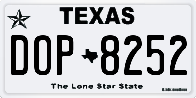 TX license plate DOP8252
