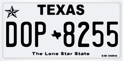 TX license plate DOP8255