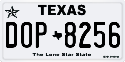 TX license plate DOP8256