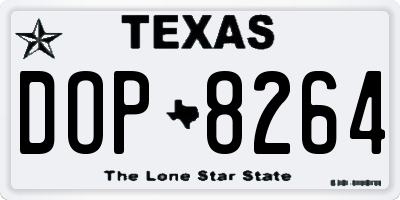 TX license plate DOP8264