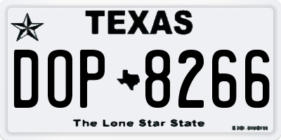 TX license plate DOP8266