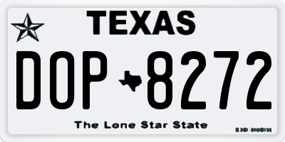 TX license plate DOP8272