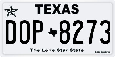 TX license plate DOP8273