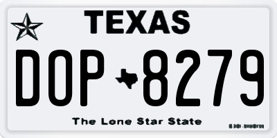 TX license plate DOP8279